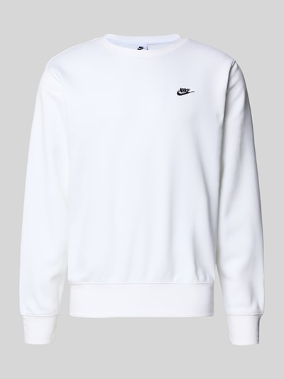 Produktfoto, Sweatshirt mit Label-Stitching und Rundhalsausschnitt von Nike aus Baumwoll-Mix, Regular-Fit, in Weiß, glatte Textur
