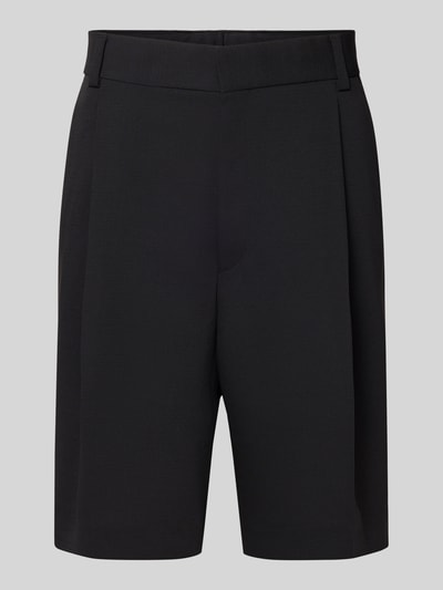 Produktfoto, Regular Fit Chinoshorts mit Schurwoll-Anteil Modell 'FERY262F1X' von HUGO, czarny, gładki, piqué, kieszenie, zapięcie na haczyk