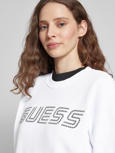 Guess Activewear Bluza z obniżonymi ramionami i nadrukiem z logo Biały 3