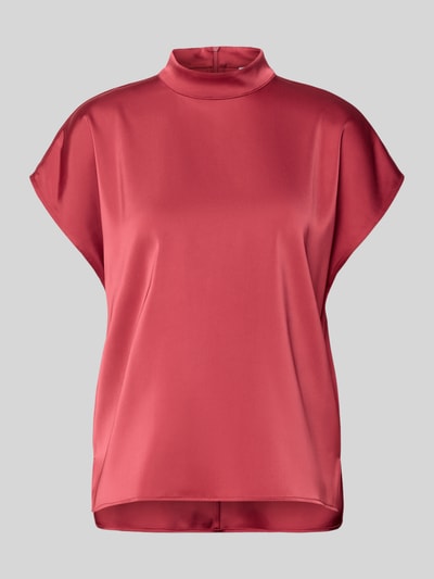 Produktfoto, Blusenshirt mit Stehkragen von Jake*s Collection in Rot, glatter Material-Mix mit Stretch-Anteil, Rückenreißverschluss, Regular Fit
