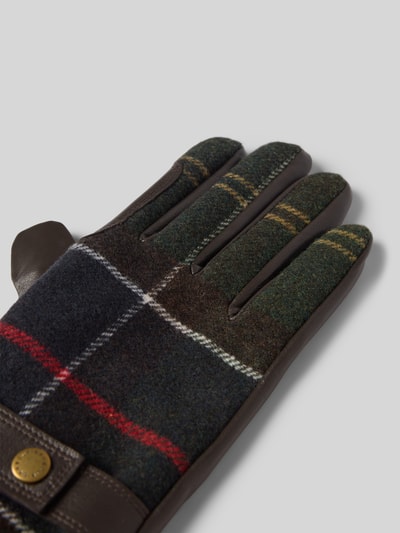 Barbour Handschoenen met leren binnenoppervlak en wol, model 'AUBREY' Olijfgroen - 3