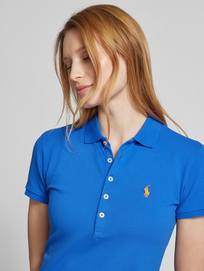 Polo Ralph Lauren Poloshirt mit Label-Stitching Modell 'JULIE' Blau 3