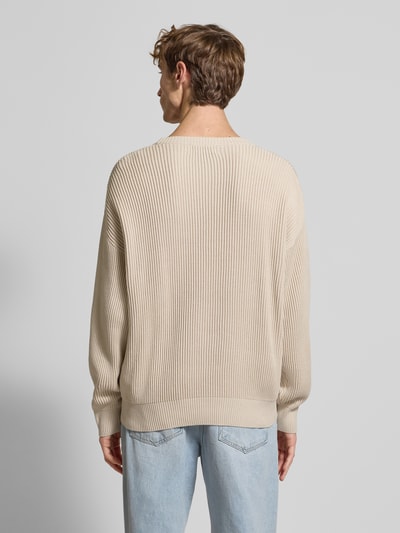 Pegador Strickpullover mit gerippten Abschlüssen Modell 'Signar' Ecru 5