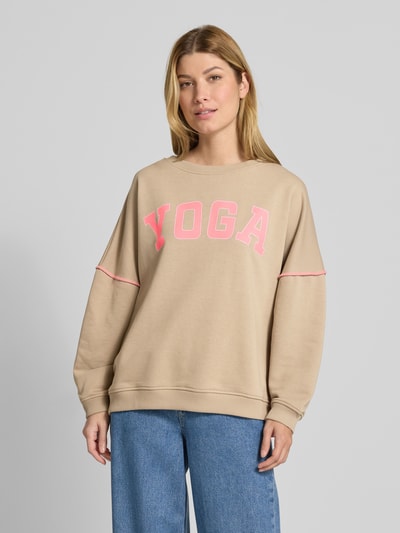 miss goodlife Oversized sweatshirt met statementprint Zand - 4