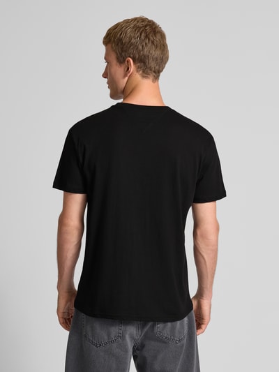 Tommy Jeans T-shirt o kroju regular fit z czystej bawełny Czarny 5
