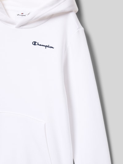 CHAMPION Hoodie met labelstitching en kangoeroezak Wit - 2