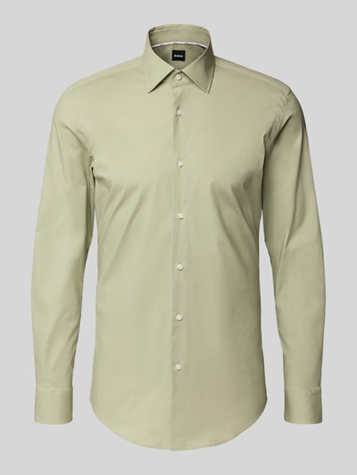 BOSS Slim fit zakelijk overhemd van katoenmix Groen - 2