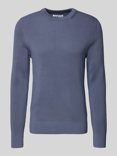 JAKE*S STUDIO MEN Gebreide pullover met ronde hals Rookblauw - 2