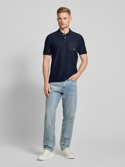 Lerros Poloshirt mit Label-Patch Marine 1