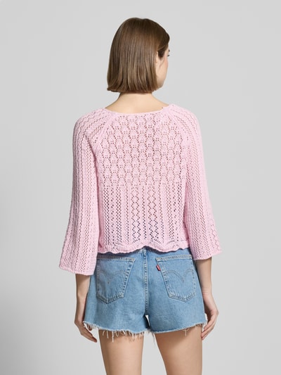 Only Cropped Strickpullover mit Baumwoll-Anteil Modell 'NOLA' Rosa 5