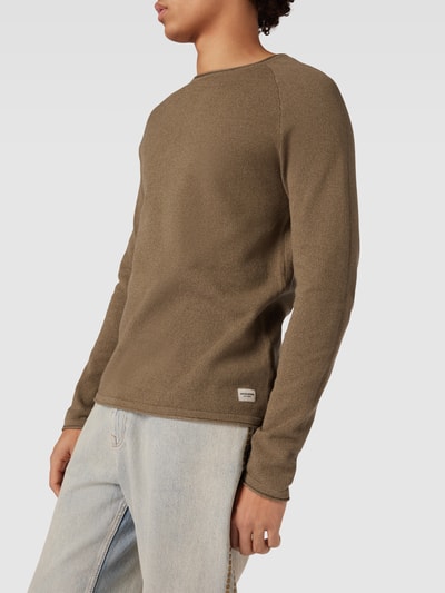 Jack & Jones Strickpullover mit Rundhalsausschnitt Modell 'EHILL' Hellbraun 3