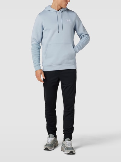 Under Armour Hoodie met labelstitching, model 'UA Essential' Rookblauw - 1