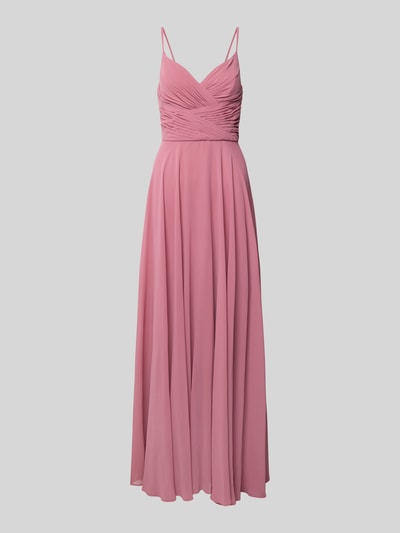 Mascara Abendkleid mit gelegten Falten Altrosa 2