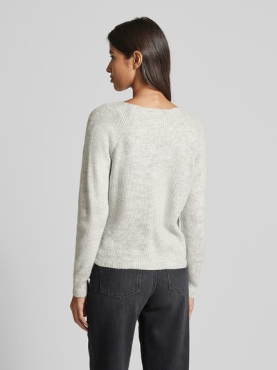 More & More Gebreide pullover met V-hals Lichtgrijs - 5