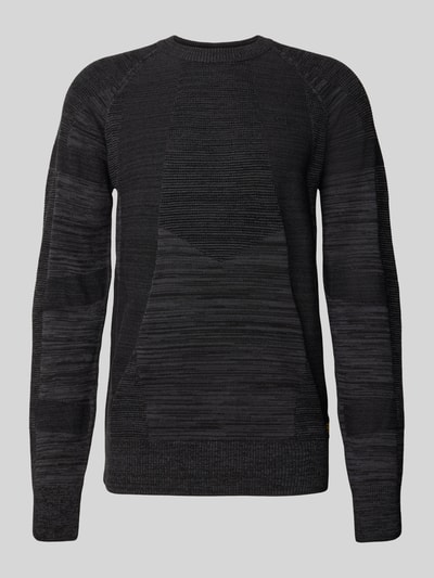 G-Star Raw Gebreide pullover met logostitching en ronde hals Zwart - 2