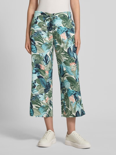 Christian Berg Woman Wide leg linnen broek met elastische band Offwhite - 4