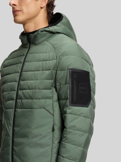 BOSS Green Regular fit gewatteerd jack met ritszakken, model 'URBANEX' Lindegroen - 6
