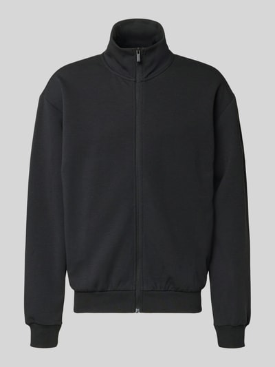 Produktfoto, Loose Fit Sweatjacke mit Modal und Baumwoll-Anteil von adidas Sportswear, schwarz, Stehkragen, Reißverschluss, seitliche Taschen