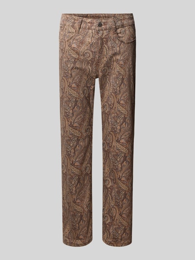 MAC Straight Fit Jeans aus Baumwoll-Mix mit Modal-Anteil Modell 'Dream Cropped' Dunkelbraun 1