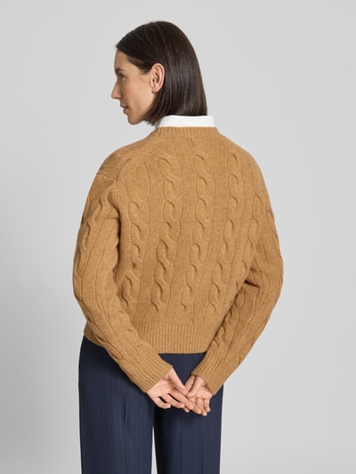 Polo Ralph Lauren Strickpullover aus Baumwoll-Kaschmir-Mix mit Zopfmuster Camel 5