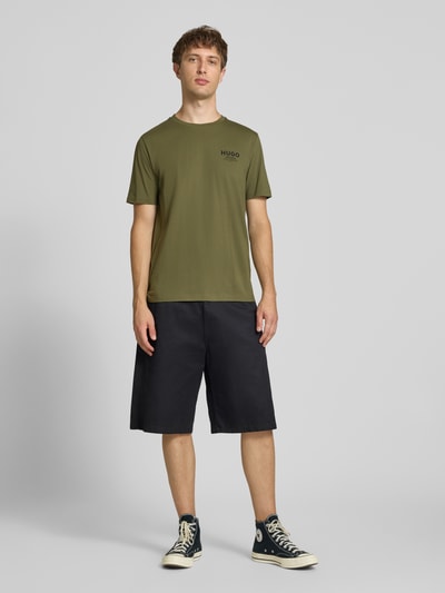 HUGO Blue regular fit T-shirt van puur katoen model 'NESPTEE' Olijfgroen - 1