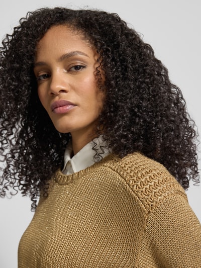 Lauren Ralph Lauren Gebreide pullover met ronde hals, model 'FASHMETTE' Goud gemêleerd - 3