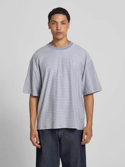 Carhartt Work In Progress T-Shirt mit Logo-Stitching Modell 'Dupree' Rauchblau 4