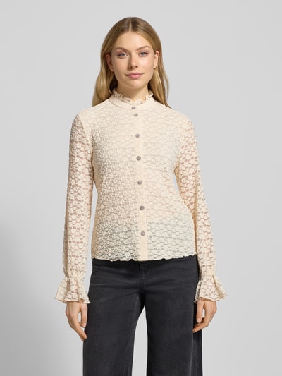 Zero Blouse met opstaande kraag Ecru - 4