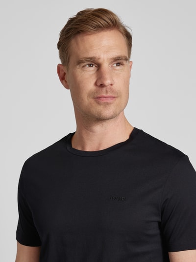 JOOP! Collection T-shirt met geribde ronde hals, model 'Cosmo' Zwart - 3