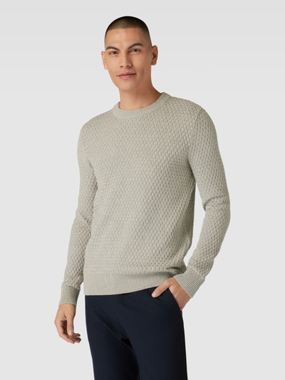 SELECTED HOMME Strickpullover mit Strukturmuster Modell 'REMYS' Hellgrau 4