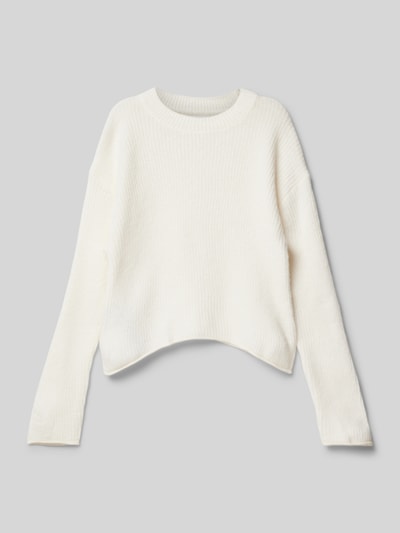 Mango Cropped Strickpullover mit Rundhalsausschnitt Modell 'sophie' Offwhite 1