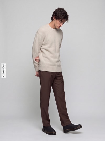 Selected Pullover mit Strukturstrick Offwhite 1