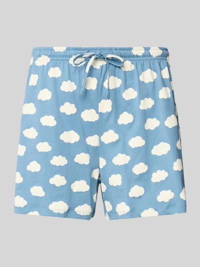 Jake*s Casual Pyjamabroek met elastische band en tunnelkoord Bleu - 1