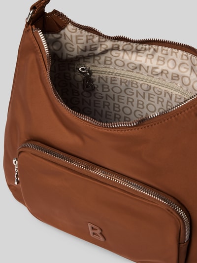 Produktfoto, Handtasche mit Logo-Detail Modell 'Verbier' von BOGNER in Braun, Reißverschluss, abnehmbarer Schulterriemen, Innenfutter mit BOGNER-Schriftzug, Damen Handtasche