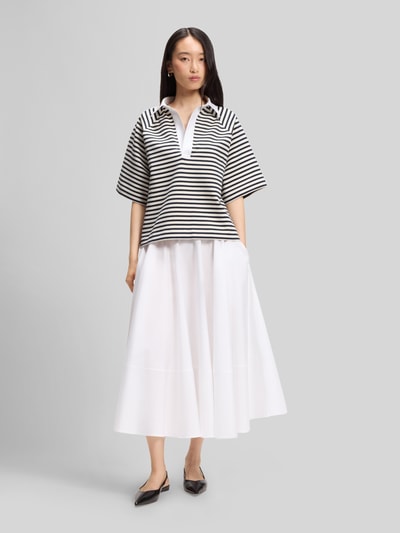 BOSS Loose Fit Poloshirt aus Baumwoll-Mix Modell 'ESSIPA_STRIPED' Marine 1