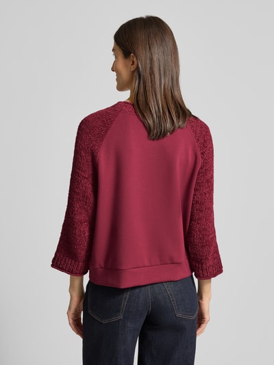 Marc Cain Relaxed Fit Pullover mit Strick-Besatz Kirsche 5