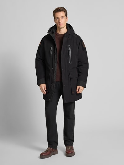 SAVE THE DUCK Jack met logopatch, model 'Kailash' Zwart - 1