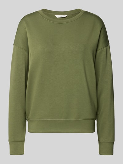 Produktfoto, olijfgroene Damen sweatshirt van viscosemix met stretch, relaxed fit, ronde hals, Model 'Ima' van MSCH Copenhagen