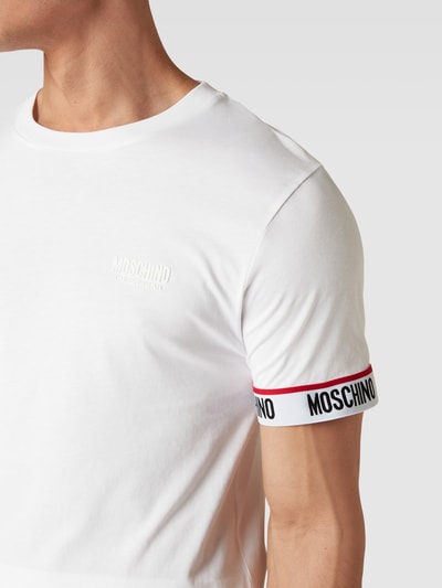 Moschino Swim + Underwear T-shirt z nadrukiem z logo Biały 3