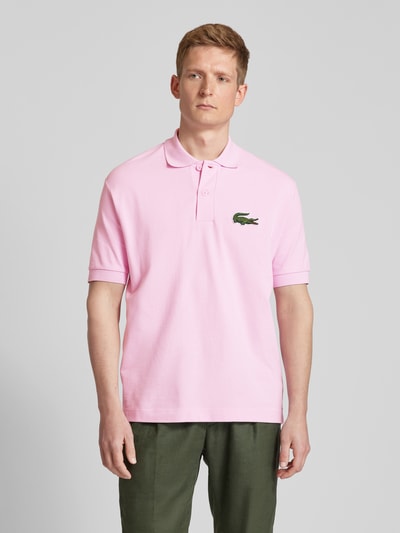 Lacoste Loose fit poloshirt met logopatch Lichtroze - 4