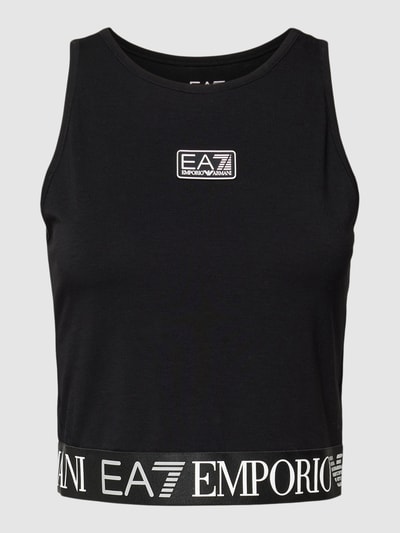 EA7 Emporio Armani Cropped Tanktop mit Label-Saum Modell 'NATURAL VENTUS7' Black 2