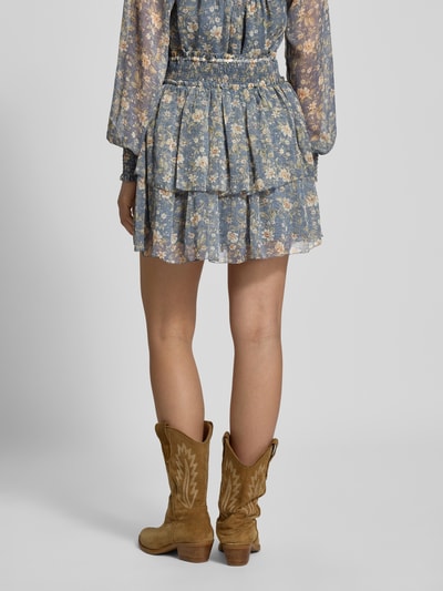 Pepe Jeans Ausgestellter Chiffon-Rock mit floralem Allover-Muster Modell 'LULA SKIRT' Rauchblau 5
