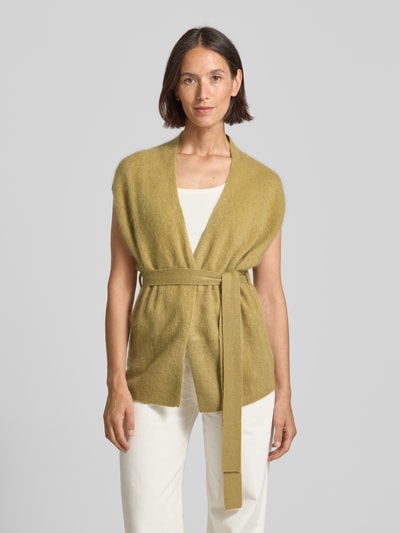 Herzensangelegenheit Kaschmirjacke mit Bindegürtel Senf 4