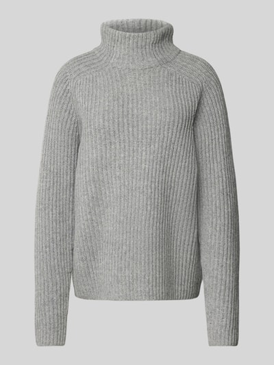 MOS MOSH Gebreide pullover met turtleneck, model 'Thyra' Middengrijs - 2