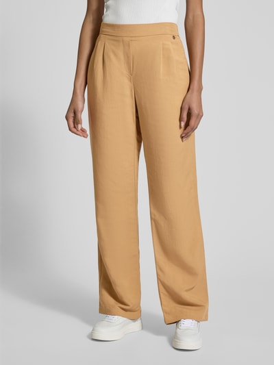 Stehmann Wide Leg Stoffhose aus Viskose-Leinen-Mix Modell 'Alexandria' Beige 4