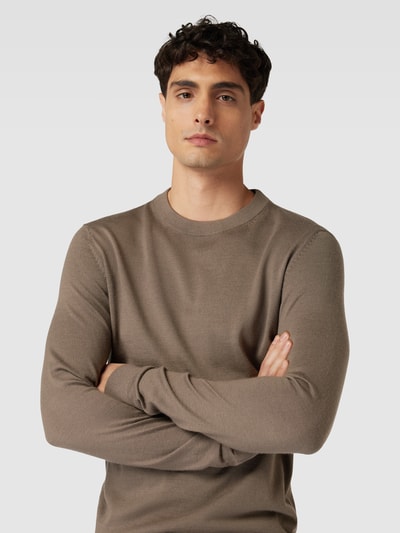 SELECTED HOMME Gebreide pullover met ronde hals, model 'TOWN' Middenbruin - 3