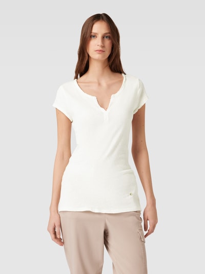 MOS MOSH T-Shirt mit Label-Applikation Modell 'TROY' Ecru 4