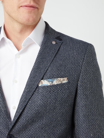 CG - Club of Gents Tailored fit 2-knoops colbert met geweven structuur, model 'Adkyn' Marineblauw - 3