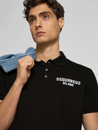 Dsquared2 Regular Fit Poloshirt aus Baumwolle Black 3