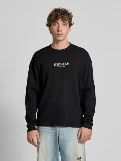 Dickies Bluzka z długim rękawem, wyhaftowanym logo i okrągłym dekoltem Czarny 4